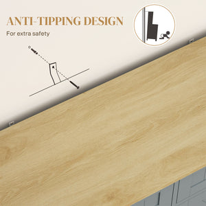 Farmhouse Kitchen Trash Cabinet 10 Gallon Gray