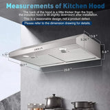 30 Inch Under Cabinet Range Hood 500 CFM