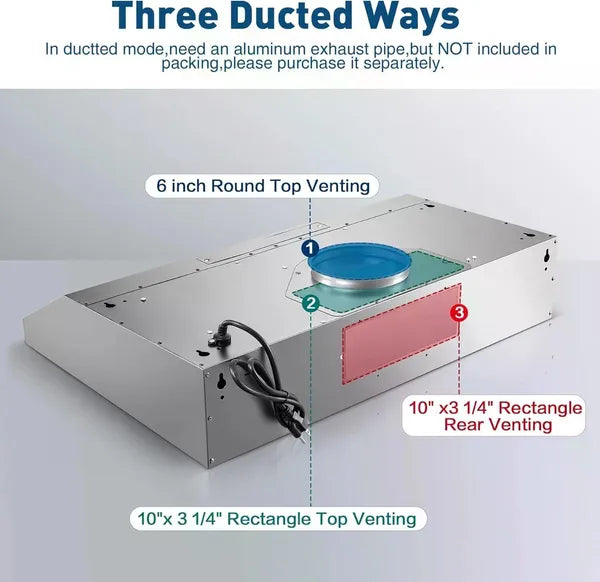 30 Inch Under Cabinet Range Hood 500 CFM